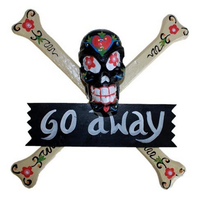 Skulls Warning Sign - GO AWAY